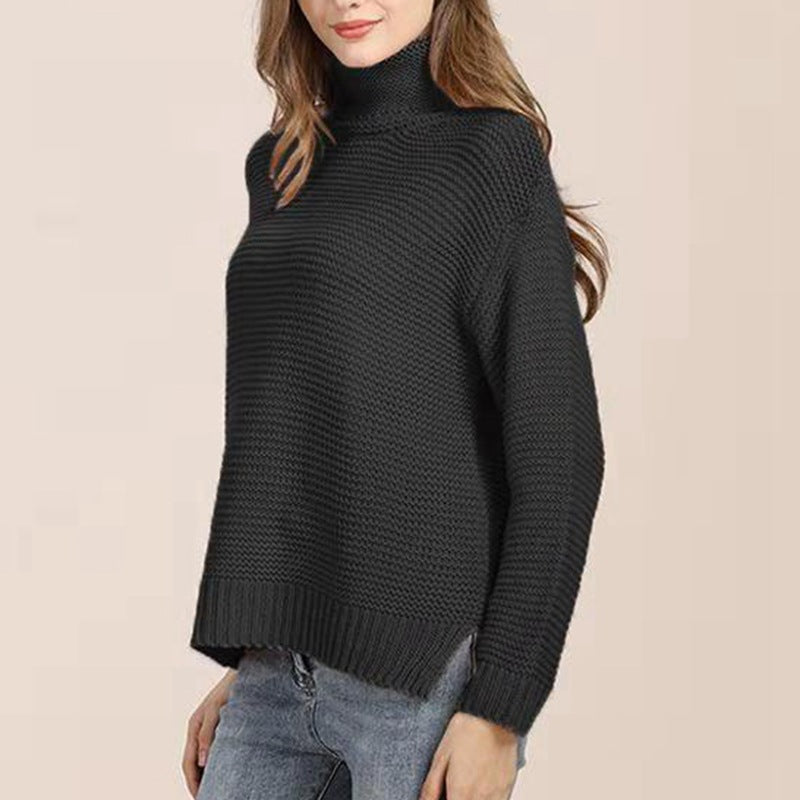 Thick knit sweater for women with a high turtleneck and a relaxed fit Lune London