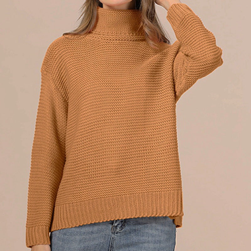 Thick knit sweater for women with a high turtleneck and a relaxed fit Lune London