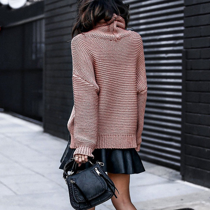 Thick knit sweater for women with a high turtleneck and a relaxed fit Lune London