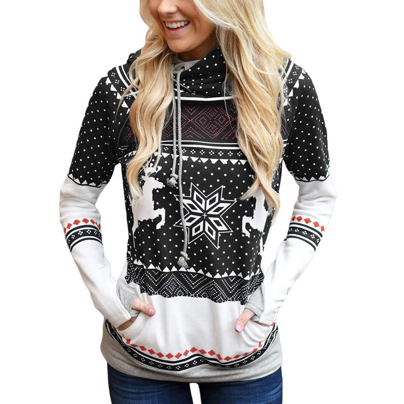 Hoodie for women with a modern Nordic pattern Lune London