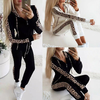 Women's sports set with a trendy leopard print Lune London