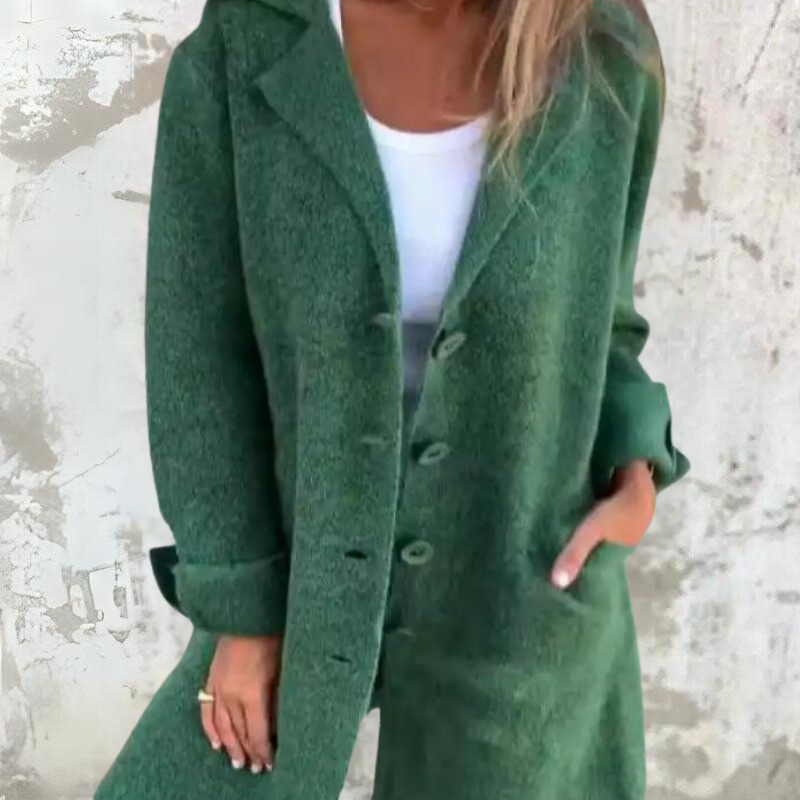 Lune London | Coat - Long Model - Classic Notch Collar - Button Closure - Elegant Details