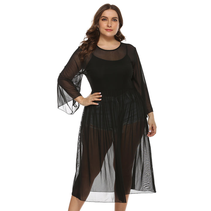Women Transparent Long Sleeve Beach Cover Up Lune London