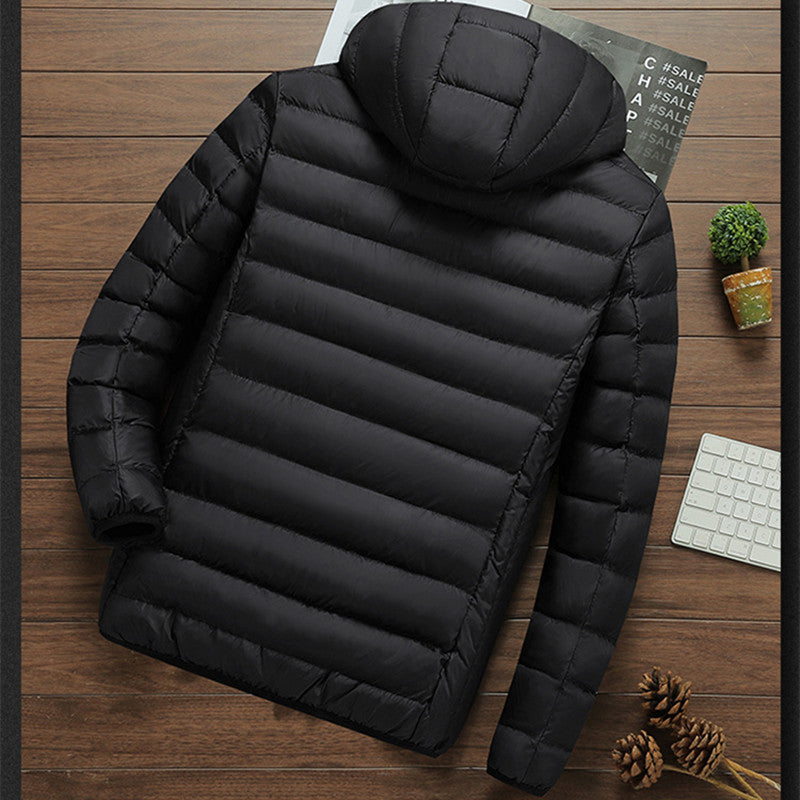 Lightweight quilted jacket for men with hood Lune London