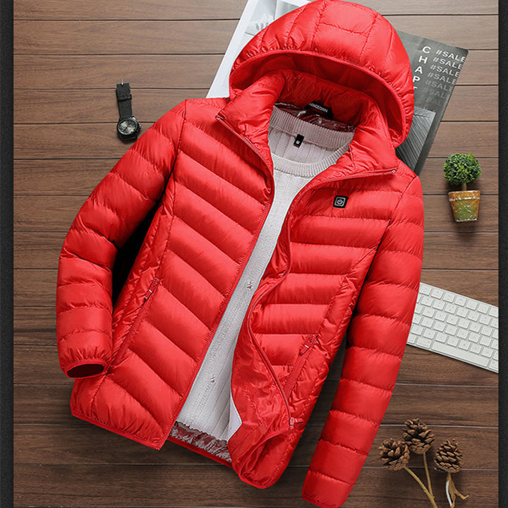Lightweight quilted jacket for men with hood Lune London