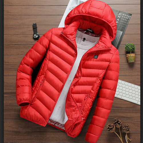 Lightweight quilted jacket for men with hood Lune London