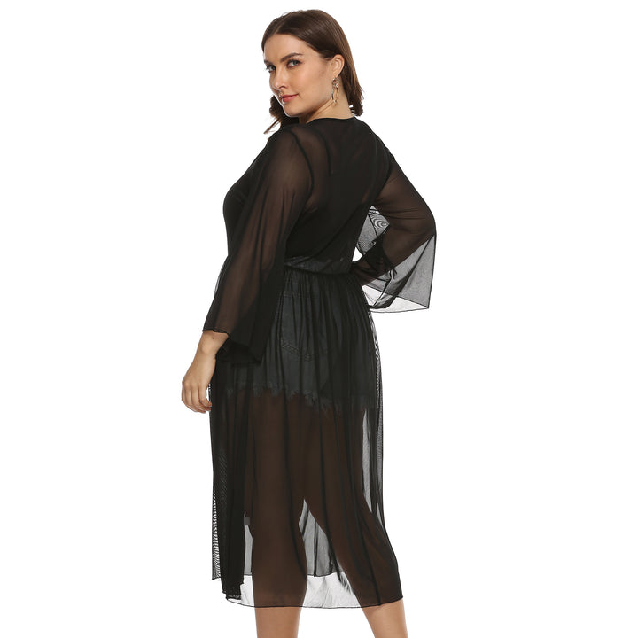 Women Transparent Long Sleeve Beach Cover Up Lune London