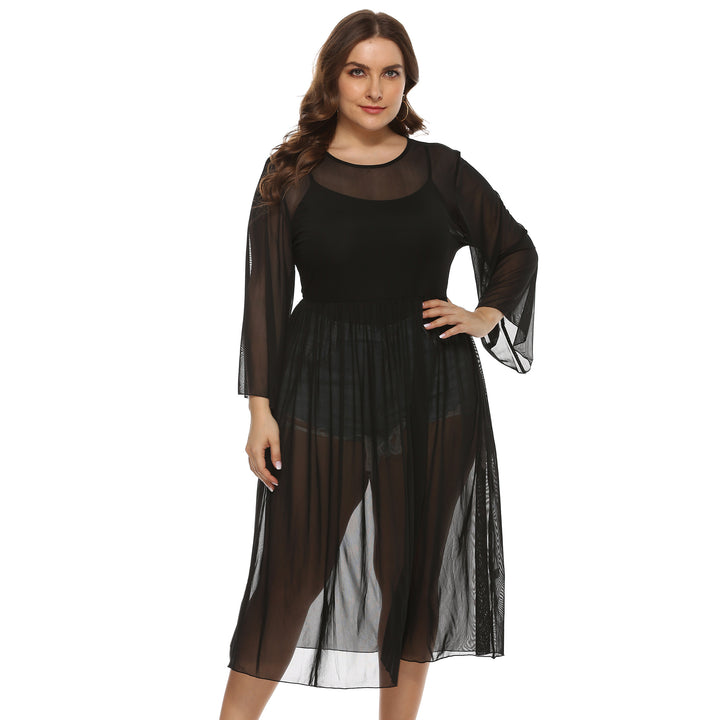 Women Transparent Long Sleeve Beach Cover Up Lune London