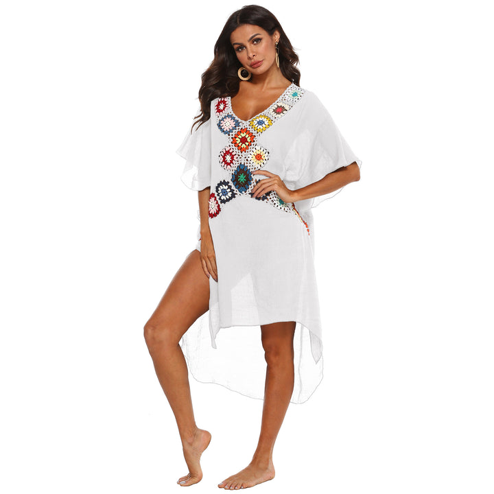 Ladies Elegant Crochet Details Beach Cover Bikini Lune London