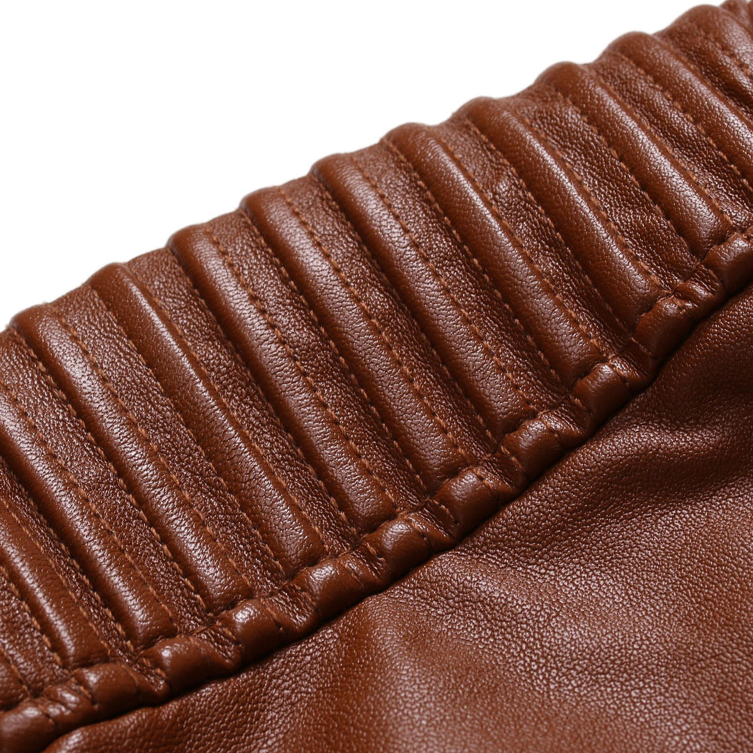 Men's leather jacket with quilted inserts Lune London