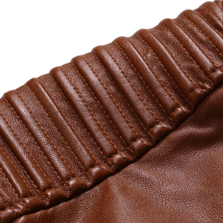 Men's leather jacket with quilted inserts Lune London