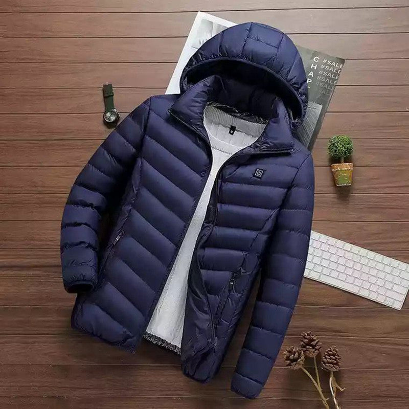Lightweight quilted jacket for men with hood Lune London