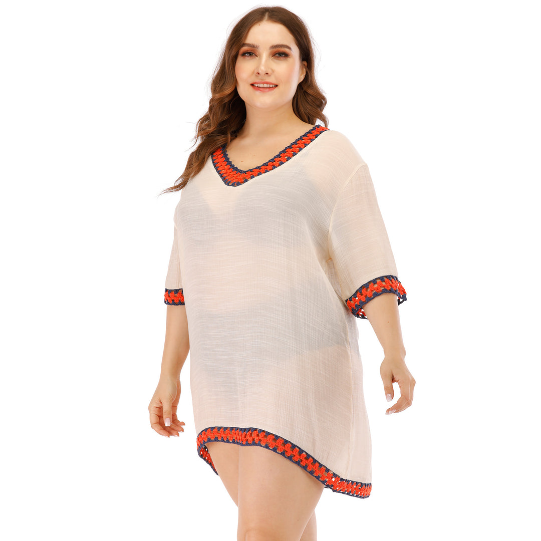 Ladies elegant embroidered beach tunic Lune London