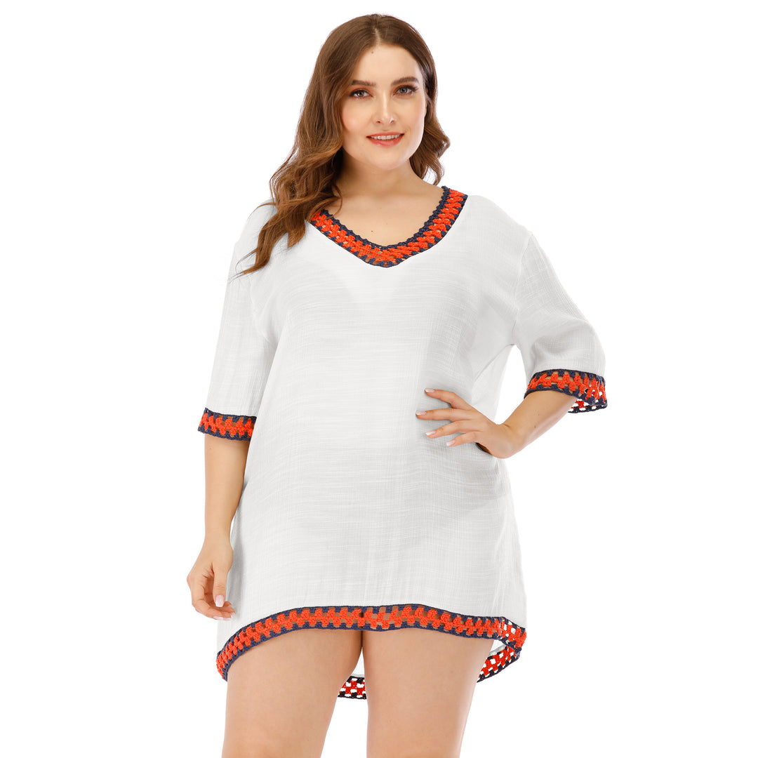 Ladies elegant embroidered beach tunic Lune London
