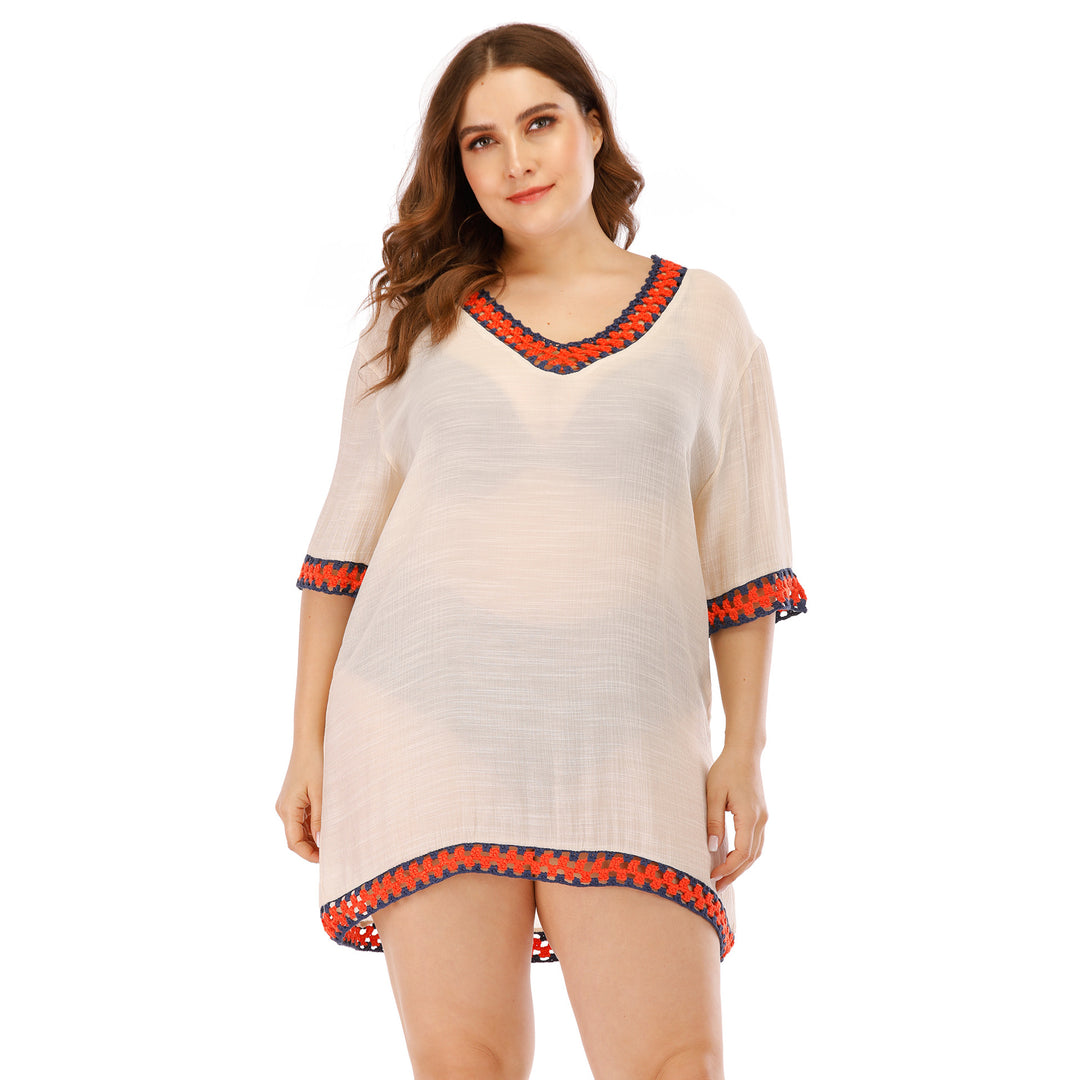 Ladies elegant embroidered beach tunic Lune London