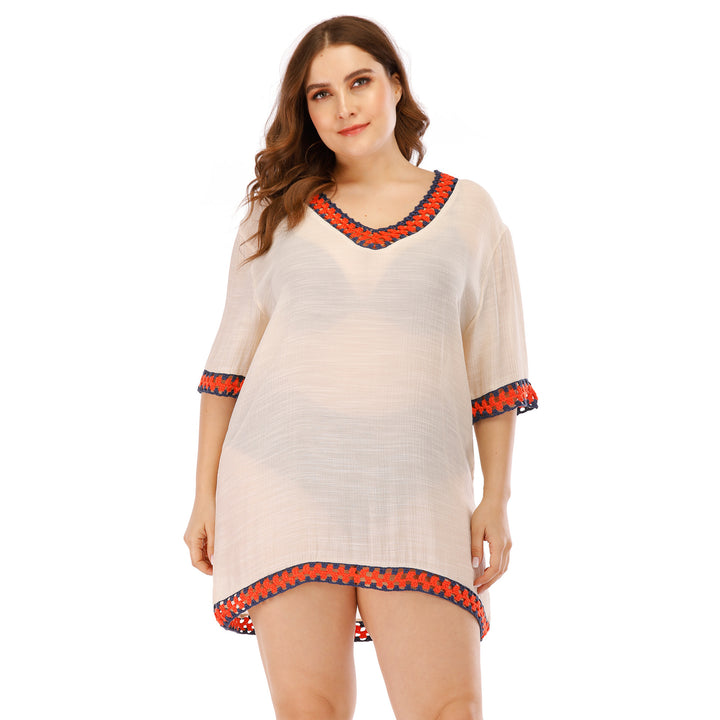 Ladies elegant embroidered beach tunic Lune London