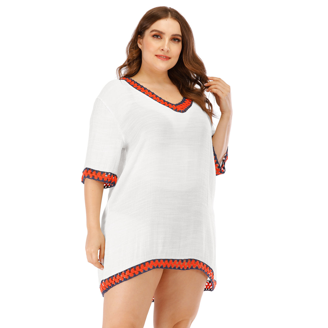 Ladies elegant embroidered beach tunic Lune London