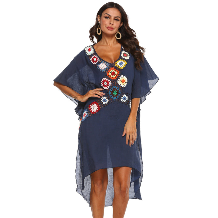 Ladies Elegant Crochet Details Beach Cover Bikini Lune London