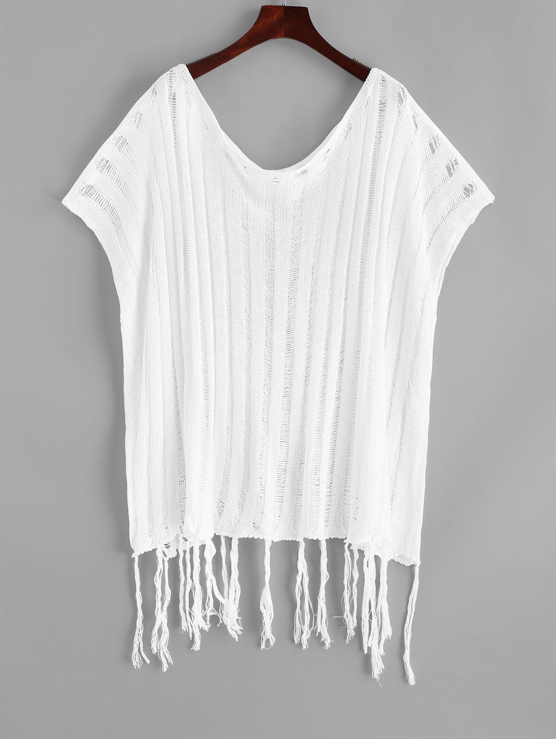 Ladies Light Bohemian Fringe Shawl Lune London