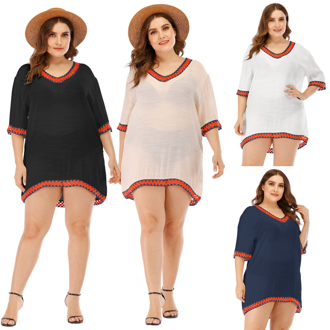 Ladies elegant embroidered beach tunic Lune London