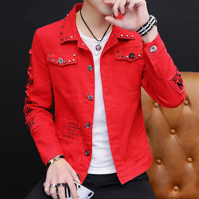 Men's denim jacket with decorative details Lune London