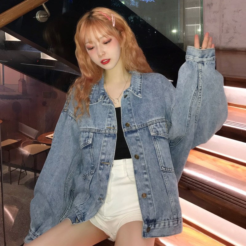 Veste en denim surdimensionnée pour femmes avec poches pratiques Chic & Stil