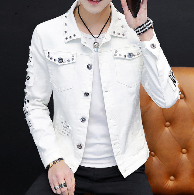 Men's denim jacket with decorative details Lune London