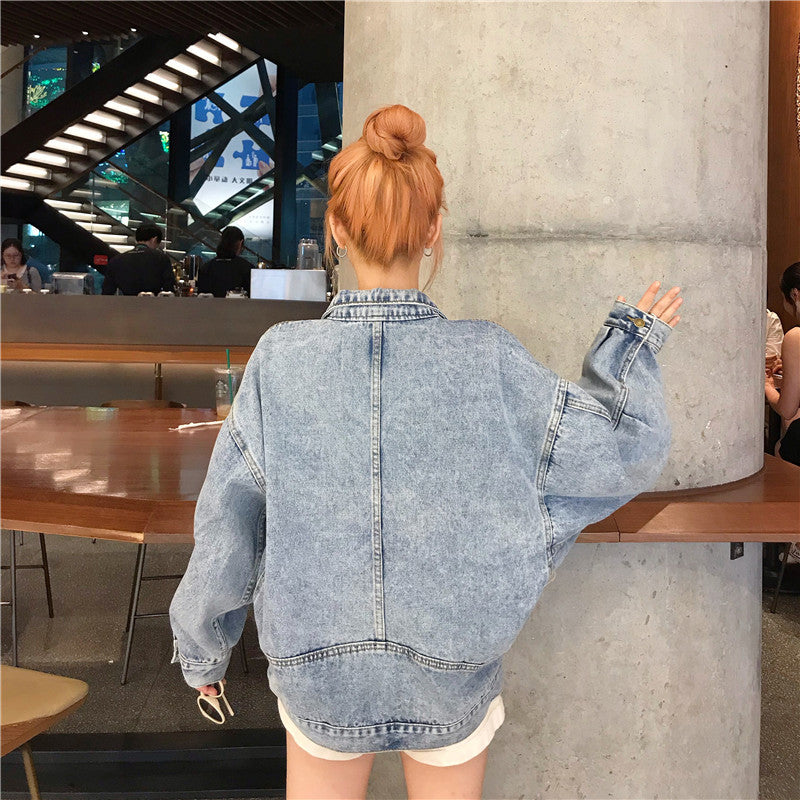 Veste en denim surdimensionnée pour femmes avec poches pratiques Chic & Stil