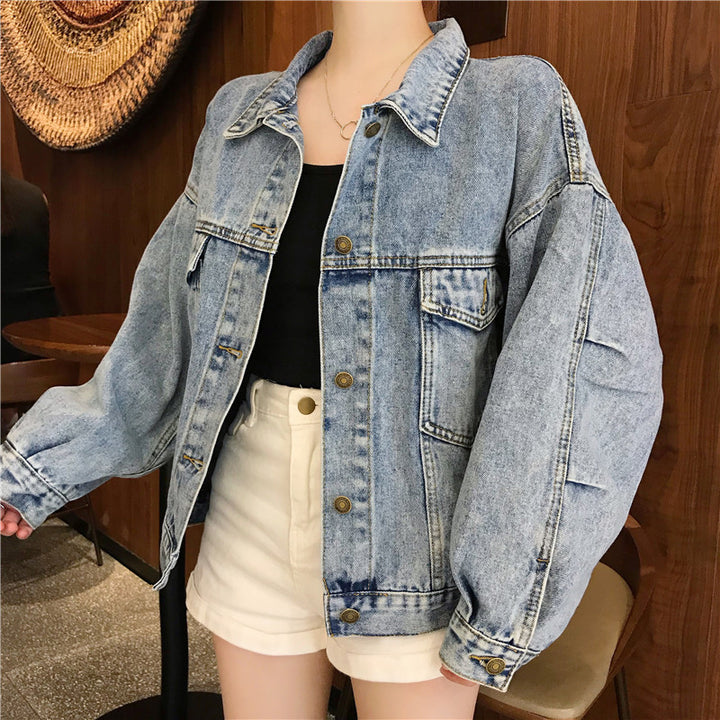 Veste en denim surdimensionnée pour femmes avec poches pratiques Chic & Stil