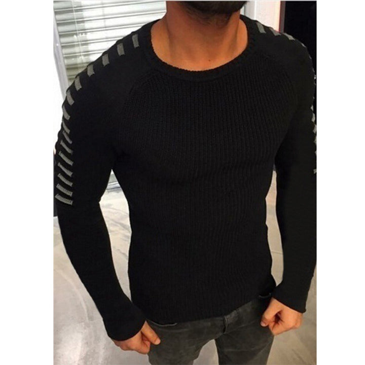 Stylish fine knit pullover for men with trendy contrasting stripes Lune London