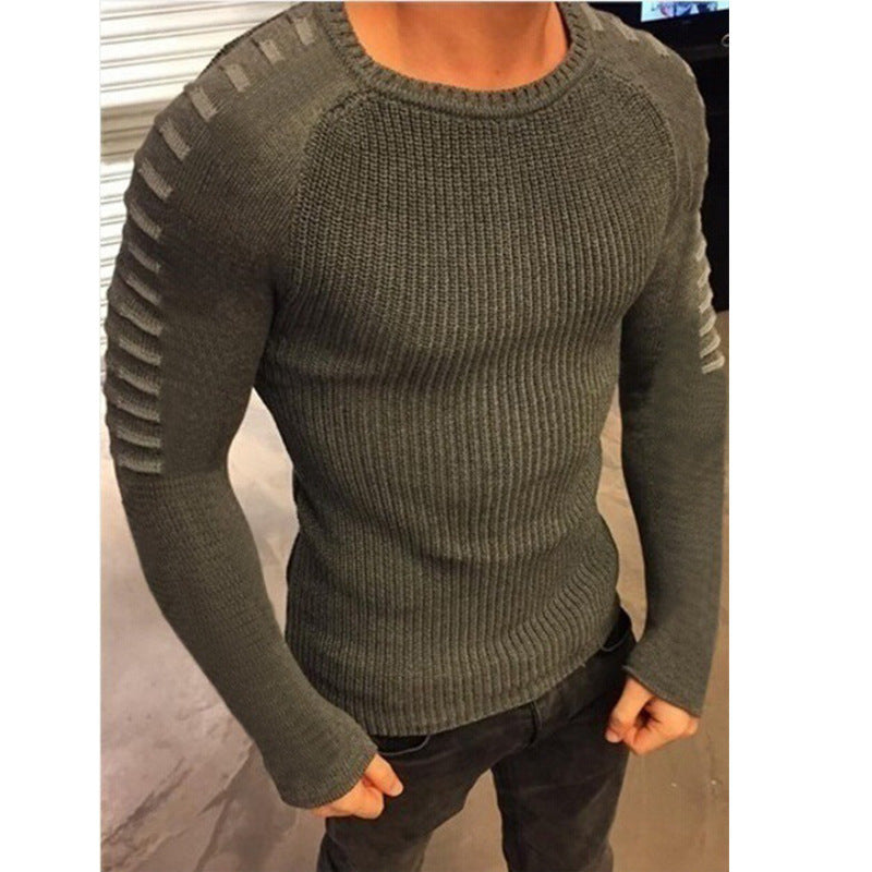 Stylish fine knit pullover for men with trendy contrasting stripes Lune London
