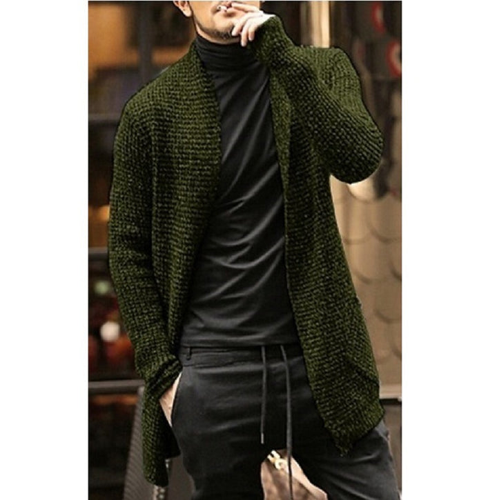 Elegant knit cardigan for men with open front and relaxed fit Lune London