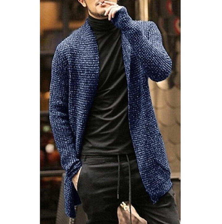 Thick knit cardigan for men with open design and modern details Lune London