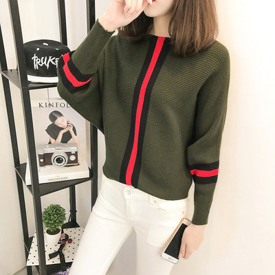Pull en tricot oversize pour femmes avec rayures décoratives Chic & Stil