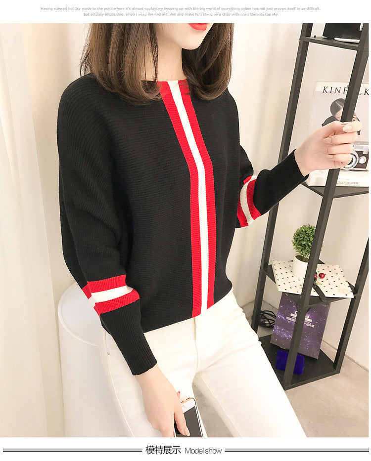 Pull en tricot oversize pour femmes avec rayures décoratives Chic & Stil