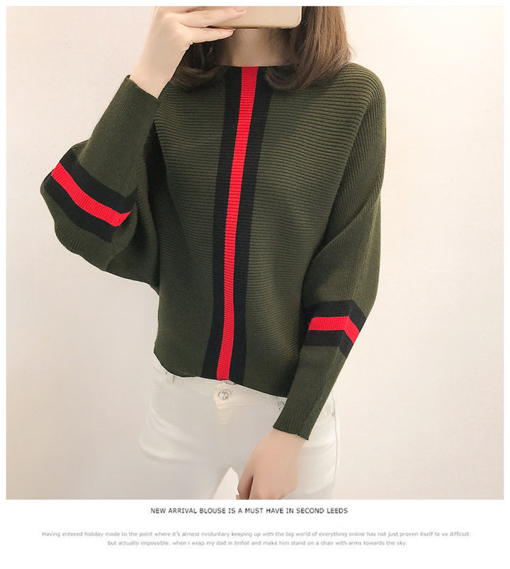 Pull en tricot oversize pour femmes avec rayures décoratives Chic & Stil