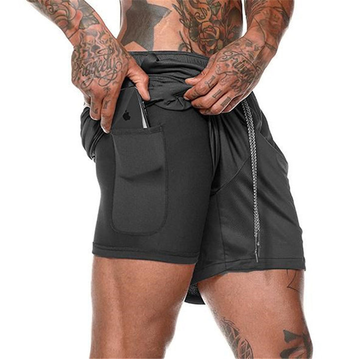 Multifunctional sports shorts for men with integrated shorts and practical pockets Lune London