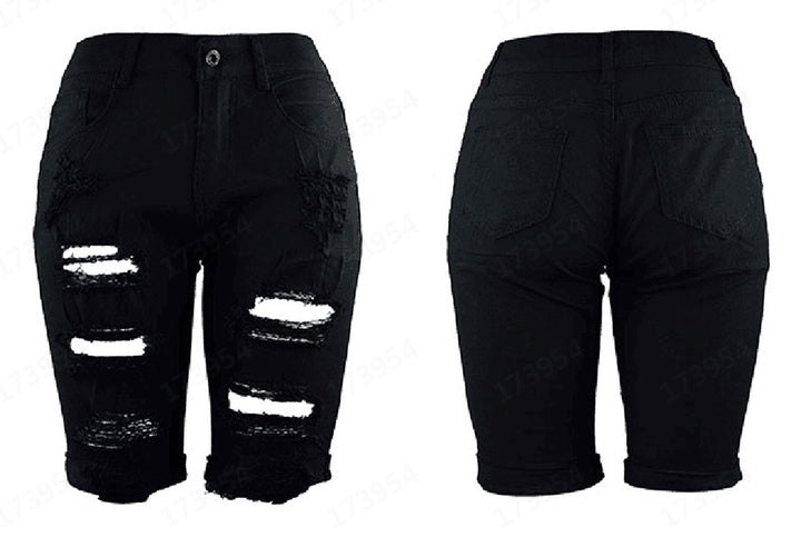 Women's destroyed denim trousers with a casual cut and trendy tear details Lune London