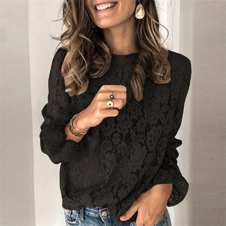 Ladies Transparent Lace Blouse Lune London
