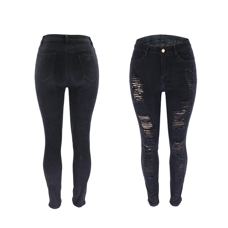 Skinny jeans for women with trendy ripped design Lune London
