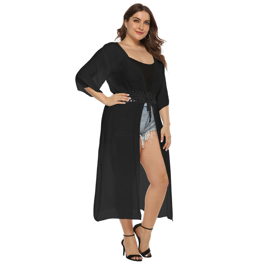 Ladies Elegant Transparent Long Cover-Up Kimono Lune London