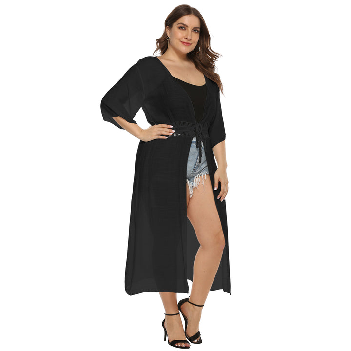 Ladies Elegant Transparent Long Cover-Up Kimono Lune London