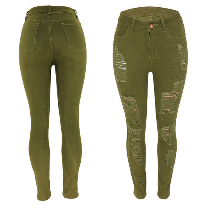 Skinny jeans for women with trendy ripped design Lune London