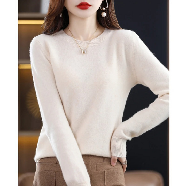 Lune London | Women's Cashmere Sweater Classic Round Neck Soft Stylish