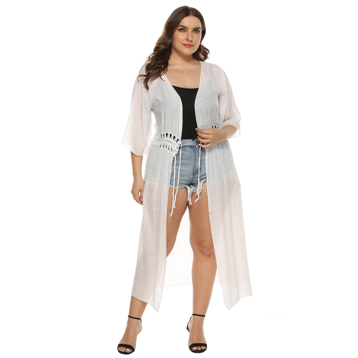 Ladies Elegant Transparent Long Cover-Up Kimono Lune London