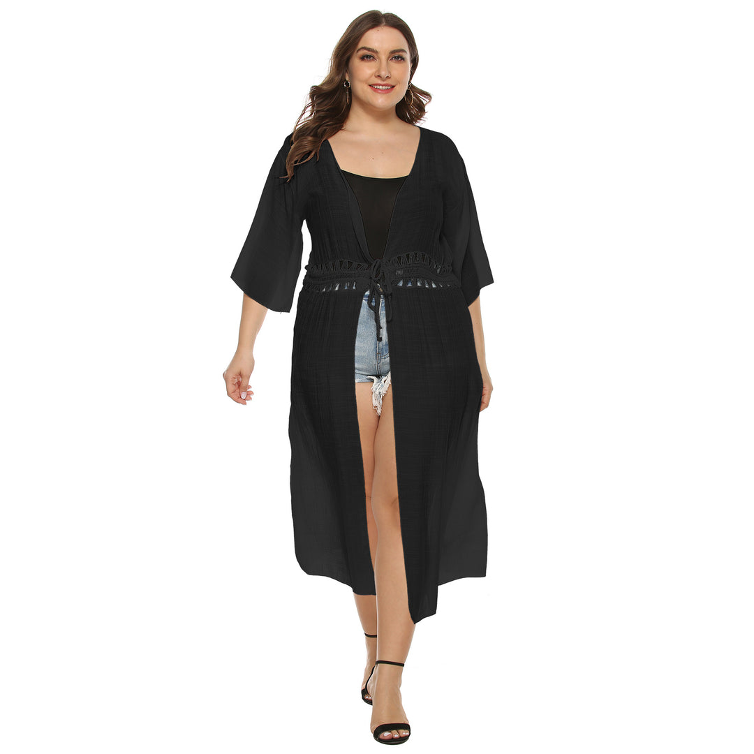 Ladies Elegant Transparent Long Cover-Up Kimono Lune London