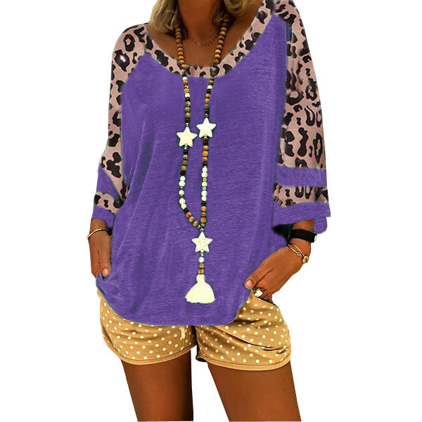 Casual leopard T-shirt for women with wide sleeves and trendy accents Lune London
