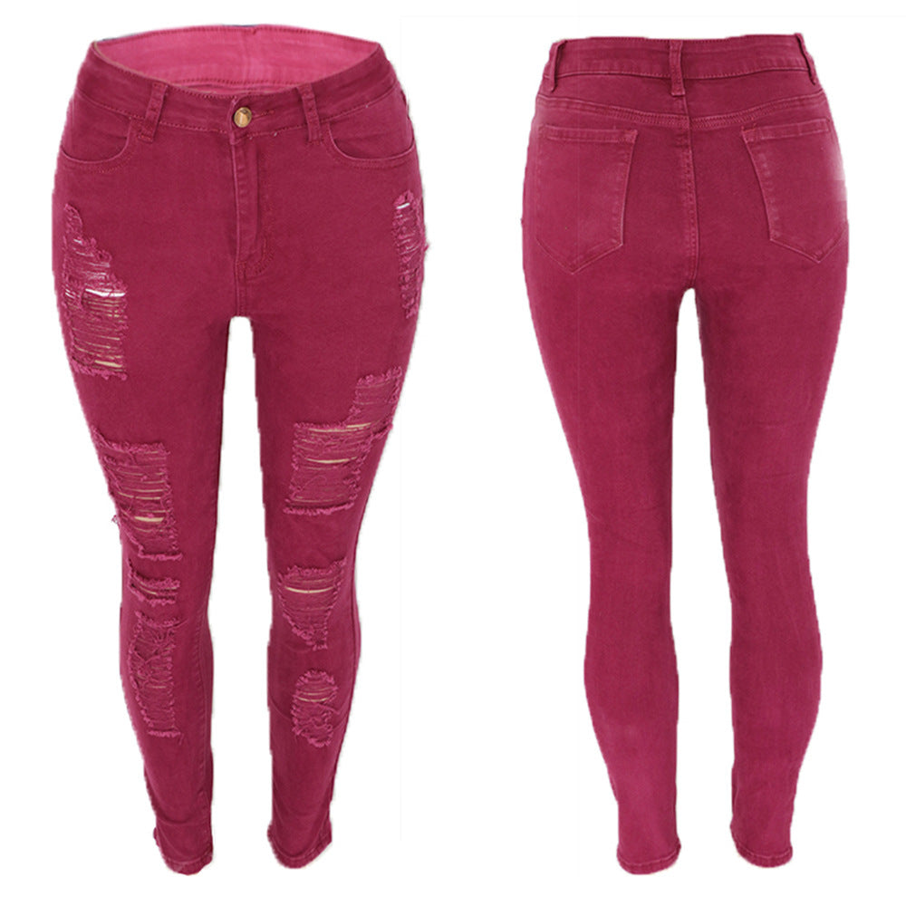 Skinny jeans for women with trendy ripped design Lune London