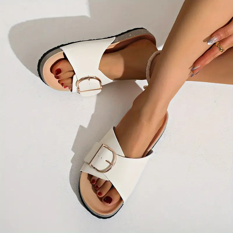 Lune London | Orthopedic Flat Sandals with Adjustable Buckle Straps