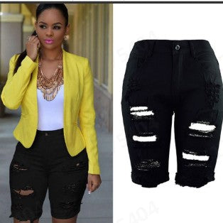 Women's destroyed denim trousers with a casual cut and trendy tear details Lune London